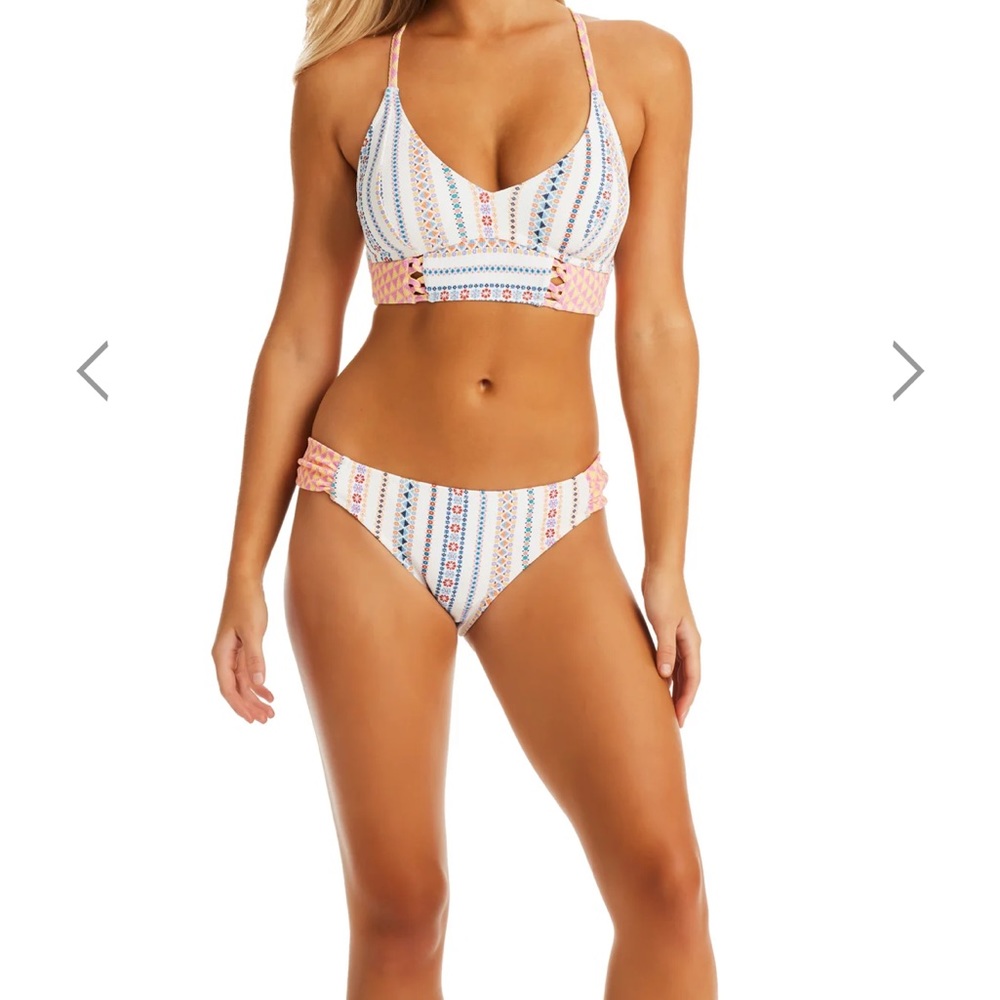 Jessica Simpson Stripe It Up Bikini Set